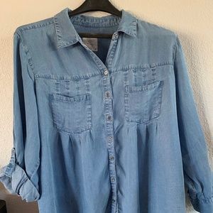 🔵Style & Co.  plus size comfy long sleeve denim shirt